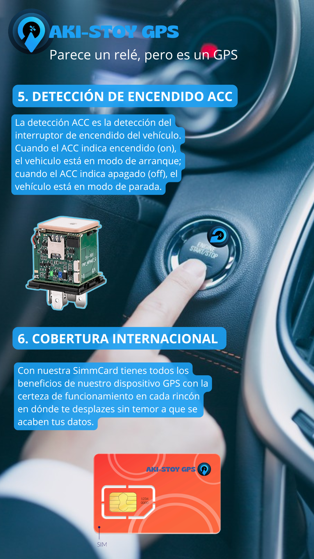 Alertas del GPS relé en la app AKI-STOY GPS