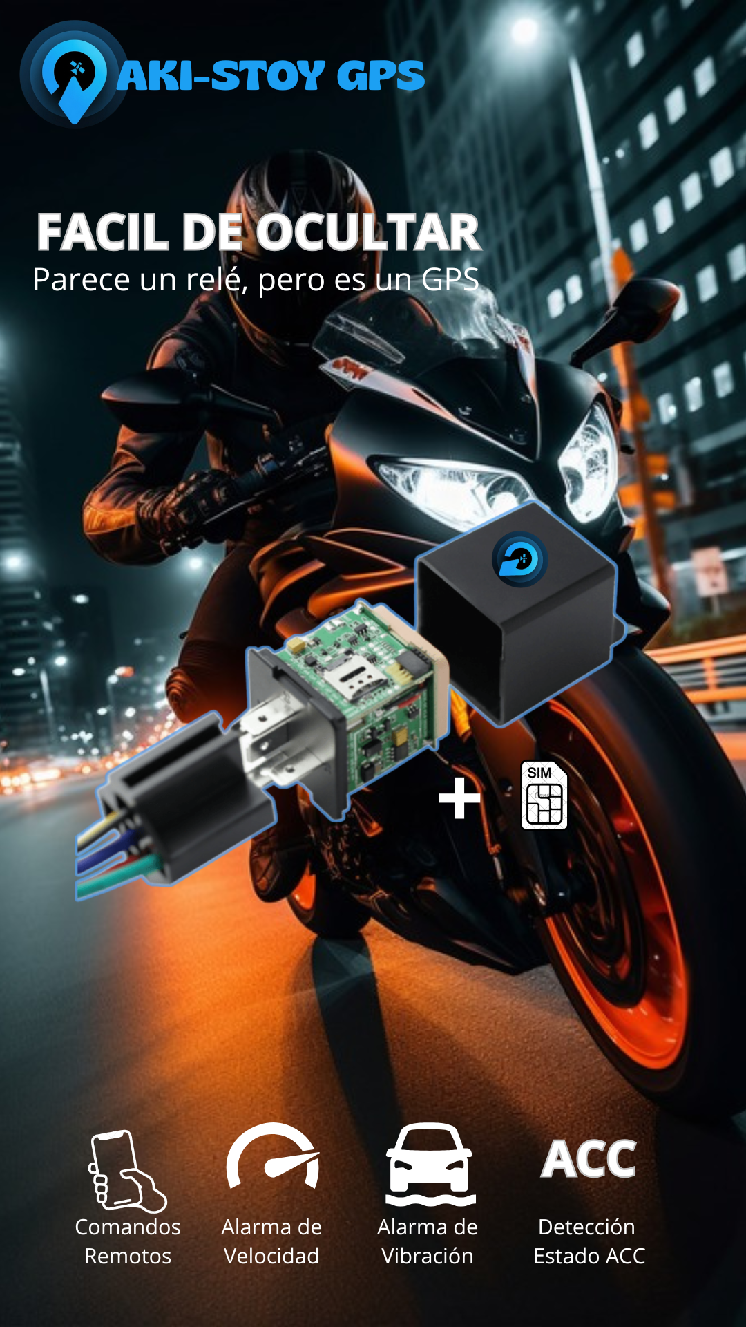GPS Relé 4G oculto con SIM Card incluida